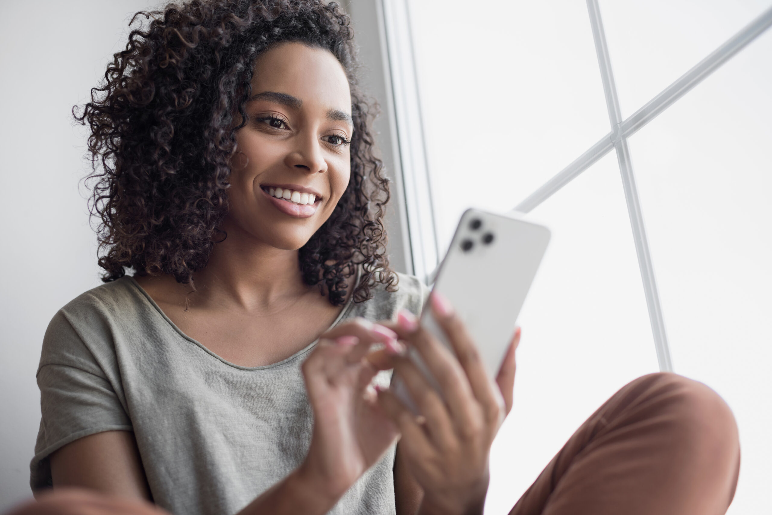 woman using smartphone